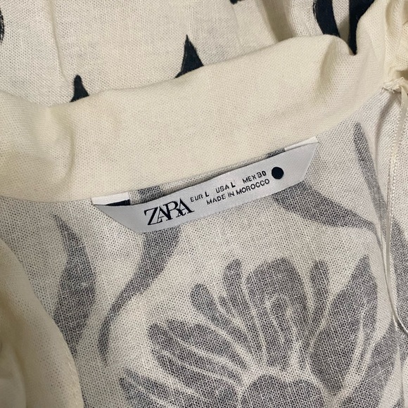 ZARA • Short Sleeve Button Down Tie Waist Dress - Picture 9 of 9